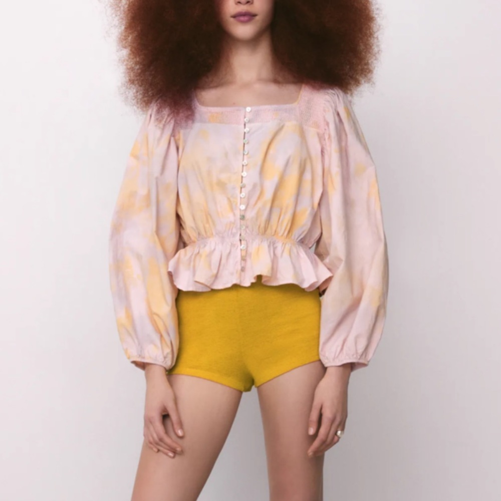 •NWT• Zara Tie Dye Crop Blouse